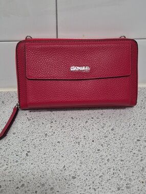 Danier Vibrant Red Leather Clutch/Wallet